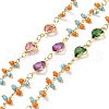 Heart Brass Glass Link Chains CHC-Q013-05G-1