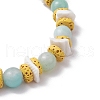 Round Natural Amazonite Beads Stretch Bracelets BJEW-JB11818-01-4