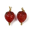 304 Stainless Steel with Handmade Lampwork Pendants STAS-Q352-02G-A-1