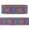 7M Ethnic Style Embroidery Flower Polyester Ribbon OCOR-WH0078-235-1