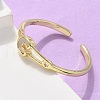 Brass Shell Cuff Rings for Women RJEW-C126-12G-3