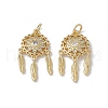 Brass Clear Cubic Zirconia Pendants KK-E068-VA248-2-2