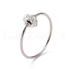 Crystal Rhinestone Flat Round Finger Ring RJEW-D120-22B-P-1