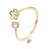 Brass Micro Cubic Zirconia Cuff Finger Ring Settings KK-N231-155-NF-3