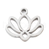 304 Stainless Steel Flower Lotus Charms STAS-Z054-02P-1
