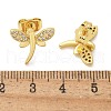 Brass Micro Pave Clear Cubic Zirconia Stud Earrings EJEW-D305-20G-01-4