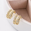 Rack Plating Brass Micro Pave Clear Cubic Zirconia Cuff Earrings EJEW-H147-12G-2