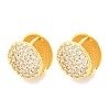 Round Brass Micro Pave Clear Cubic Zirconia Hoop Earrings EJEW-K305-04G-4