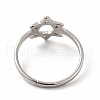 304 Stainless Steel Star of David Adjustable Ring for Women RJEW-B027-13P-3