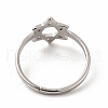 Non-Tarnish 304 Stainless Steel Star of David Adjustable Ring for Women RJEW-B027-13P-3