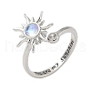 Brass Micro Pave Cubic Zirconia Rotating Cuff Rings for Women RJEW-C132-05P-1