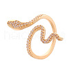Snake Brass Micro Pave Cubic Zirconia Cuff Rings FS-WG5D2E3-01-2