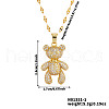 Elegant Brass Clear Cubic Zirconia Cartoon Bear Pendant Necklaces XF2925-6