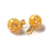 Natural Yellow Shell Dyed Round Charms SSHEL-H071-01G-02-2