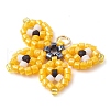 Seed Beads Beaded Charms PALLOY-MZ00320-04-3