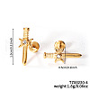 Stainless Steel Clear Cubic Zirconia Sword with Moon Stud Earrings AE8260-2-1