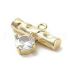 Brass Micro Pave Cubic Zirconia Charms KK-C043-01G-2