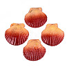 Spray Painted Natural Scallop Shell Big Pendants SSHEL-T017-14D-1