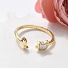 Brass Enamel Cuff Rings for Women RJEW-C126-07G-2