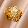 304 Stainless Steel Adjustable Open Cuff Rings for Women RJEW-U060-03B-G-1
