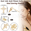 Beebeecraft 10Pcs Star Shape Brass Cubic Zirconia Stud Earring Findings KK-BBC0012-69-2
