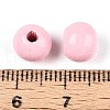 Spray Painted Round Natural Schima Wood Beads WOOD-A018-8mm-05-3