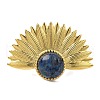 Round Natural Lapis Lazuli Finger Rings RJEW-Q822-47G-03-2