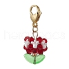 Flower Glass Pendant Decorations HJEW-MZ00218-05-2