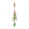 Christmas Tree Glass & Brass Pendant Decorations HJEW-JM02012-1