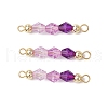 15Pcs 5 Colors Acrylic Bicone Beaded Connector Charms PALLOY-JF03476-3