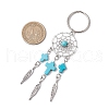 Woven Net/Web with Feather Alloy Gemstone Keychain KEYC-JKC01180-01-3