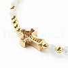 Cross Cubic Zirconia Beaded Bracelet for Girl Women BJEW-JB06848-7