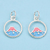 925 Sterling Silver Enamel Charms STER-T004-06S-02-2