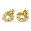 Twist Ring Clear Cubic Zirconia Stud Dangle Earrings EJEW-G373-03G-2