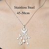 201 Stainless Steel Moon & Star Pendant Necklace NJEW-OY001-62-3