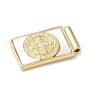 Brass Pave Natural White Shell Religion Rectangle Pendants KK-Q068-32C-G-3