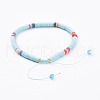 Adjustable Handmade Polymer Clay Braided Bead Bracelets BJEW-JB04640-M-4