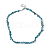 Natural Apatite Chip Beaded Necklace NJEW-JN04615-15-4