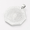Tibetan Style Alloy Pendant Cabochon Settings X-TIBEP-R351-01AS-LF-2