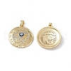 Brass Clear Cubic Zirconia Pendant with Enamel Evil Eye KK-E068-VA183-2-1