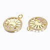 Brass Micro Pave Clear Cubic Zirconia Pendants X-ZIRC-N039-125-NF-3