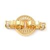 Rack Plating Brass Pave Clear Cubic Zirconia Fold Over Clasps KK-Q781-09G-2