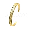 Brass Pave Green Cubic Zirconia Open Cuff Bangles for Women BJEW-M312-01B-G-1