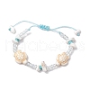 Synthetic Turquoise & Magnesite Braided Bead Bracelets BJEW-JB11678-2