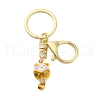 Fortune Cat Porcelain Pendant Keychain KEYC-G064-03B-1