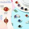 16Pcs 8 Style Natural Gemstone Connector Charms PALLOY-CJ00053-2