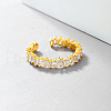 925 Sterling Silver Pave Cubic Zirconia Adjustable Open Cuff Rings for Women UU6162-3