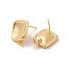 Square Brass Stud Earring Findings KK-M270-24G-2