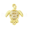 Brass Micro Pave Clear Cubic Zirconia Connector Charms KK-D325-06G-01-1