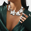 Alloy Textured Heart Star Flower Pendant Bib Necklaces FS-WG07D1C-02-1